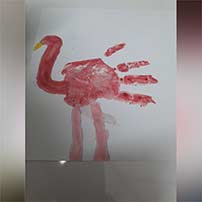 Ukg B kids are forming dark and light shades of pink color.