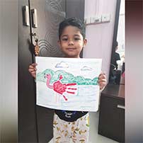 Ukg B kids are forming dark and light shades of pink color.