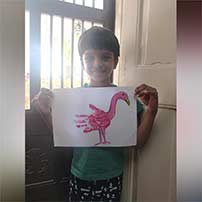 Ukg B kids are forming dark and light shades of pink color.