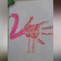 Ukg B kids are forming dark and light shades of pink color.