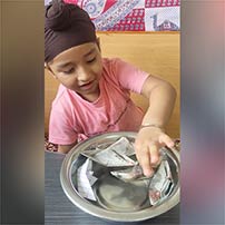 LKG A paper boat sailing activity photos