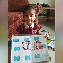 UKG A students enjoyed making swar उ and ऊ with the help of plasticine