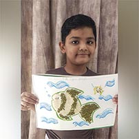 Creative use of grains done in class by grade 1A students