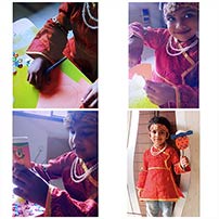 UKG A children enjoyed making Krishna’s Matki