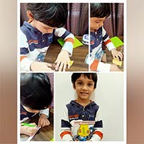 UKG A children enjoyed making Krishna’s Matki