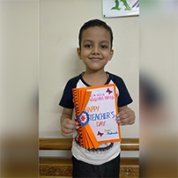 Ukg B children performing and making cards on Teacher’s Day