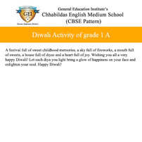 Diwali Activity of grade 1 A