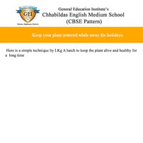 plant watered while away for holidays.