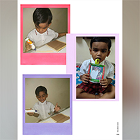 Nursery kids caged their sweet photo frame.