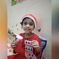 Lkg A children stocking activity.