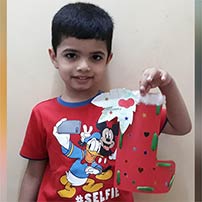 Lkg A children stocking activity.