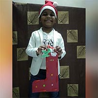 Lkg A children stocking activity.