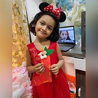 Lkg A children stocking activity.