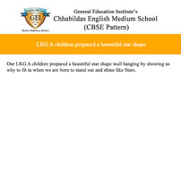 LKG A children prepared a beautiful star shape