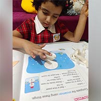 LKG children engrossed